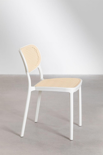 Set De 2 Sillas De Comedor Modernas Cassias Modelo Christian Liso Blanco Beige