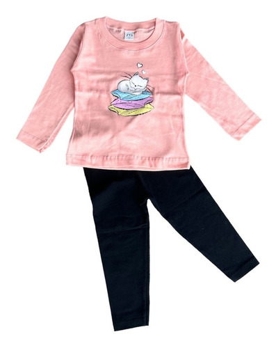 Conjunto Bebe Beba  Niños Calza + Remera 1 A 3 Años Nena