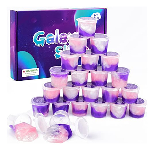 24 Pack Galaxy Slime Kit, Super Soft Stretchy Non-stick...