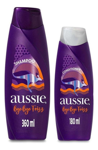  Shampoo Aussie Bye Bye Frizz 360ml + Condicionador 180ml