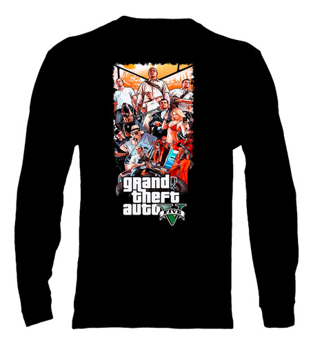 Polera Manga Larga Grand Theft Auto - Ver 01 - Vale Gamess