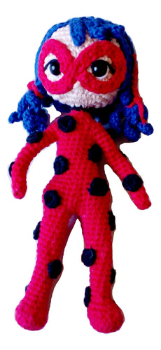 Muñeca Tejida Miraculous Ladybug (estilo Amigurumi) 21cm