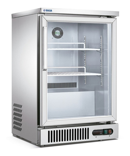 Refrigerador Contra Barra 1 Puerta Cristal Migsa Sg160 Color Gris