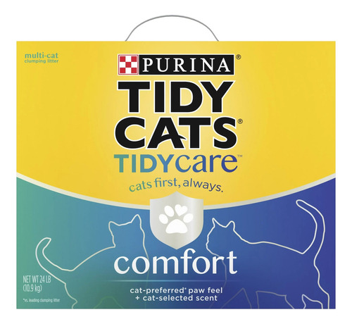 Tidy Cats Arena Gatos Comfort 24lb Sin Aroma x 10.9kg de peso neto  y 10.9kg de peso por unidad