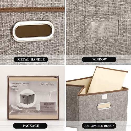 Imagen 3 de 6 de Caja De Archivos Plegable Con Tapa Paquete De 2 Organizado