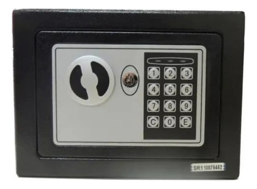 Cofre Digital Eletrônico Mini 17x23x17cm Em Aço Na Cor Preto Preto