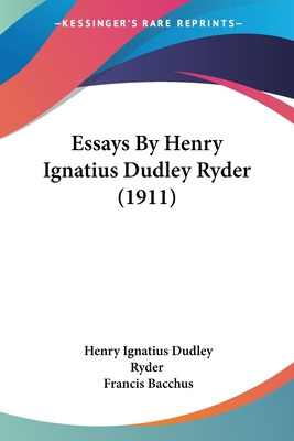 Libro Essays By Henry Ignatius Dudley Ryder (1911) - Ryde...