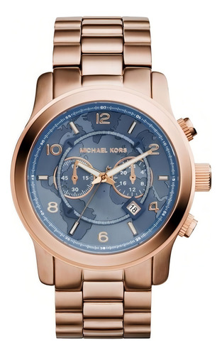 Relógio Michael Kors Mk8358 Rose Azul Completo Original