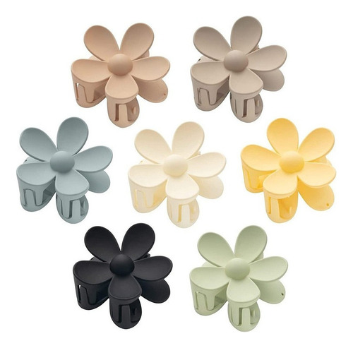 Paquete De 7 Pinzas Con Forma Flor, Pinza For El Pelo Mate