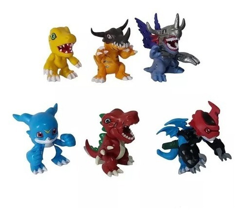 Set Figuras Digimon Agumon Greymon 6 Unidades