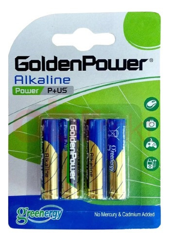 Kit 3 Pilhas Aa 1.5v Alcalinas Golden Power C/4