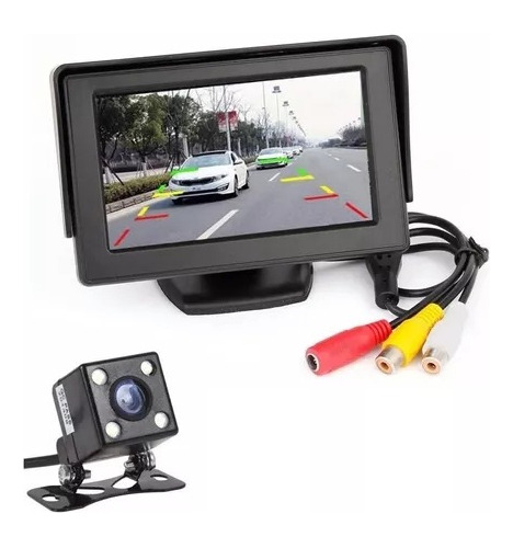 Kit Camara De Auto Retroceso 4 Led Ip68 + Pantalla 4.3