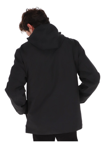 Chamarra Para Hombre Lisa Rompevientos Negra Con Gorro Moda