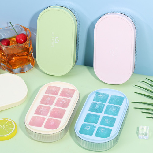 Bandeja Para Cubitos De Hielo De 8 Rejillas, Caja De Hielo D