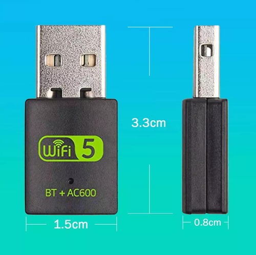 Adaptador 5g Wifi + Bluetooth 5.0 Negro Portátil Para Pc600