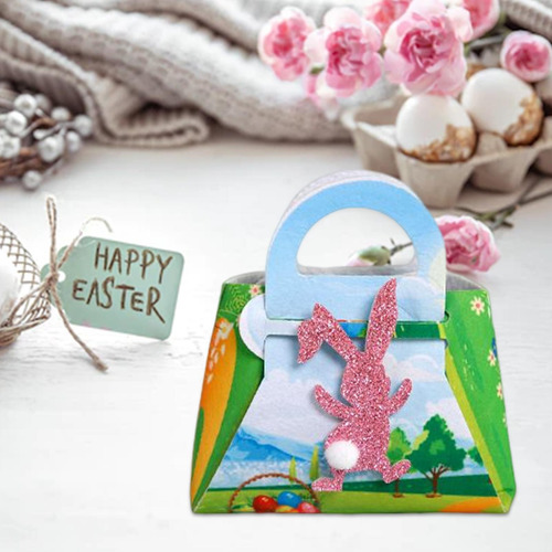 Bolsa De Dulces De Pascua Portátil Diy Tote Snacks Conejo B