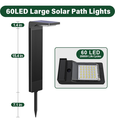 Luces Solares Para Caminos Al Aire Libre, Paquete De 4, Luce