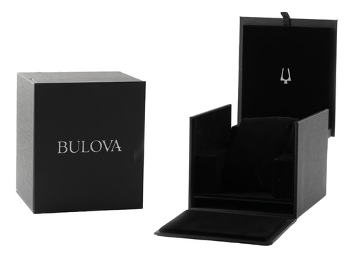 Relógio Bulova Surveyor Automatico 98b422 E Correia Prateado Bisel Prateado Fundo Bordô
