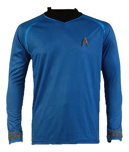 Star Trek Estirar Playera Azul Cosplay