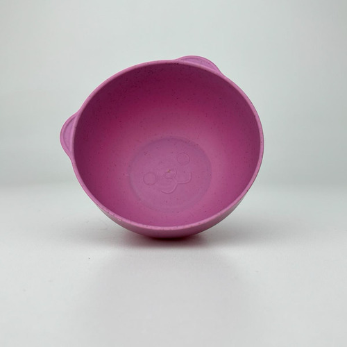 Bowl Tigela Cumbuca Prato Bebê Urso Rosa 650ml Bambu E Pp