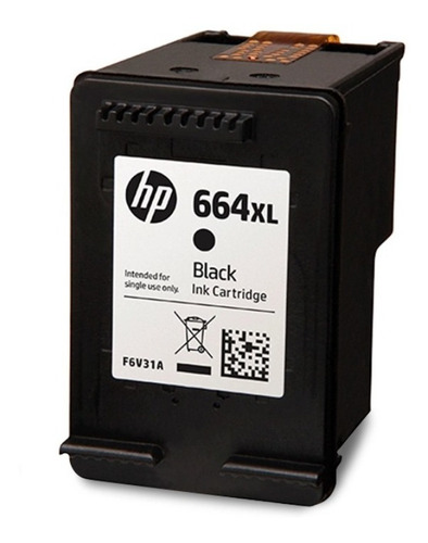 Imagen 2 de 3 de Cartucho Original De Tinta Negra Hp 664xl Advantage F6v31al