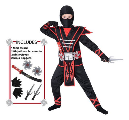 Spooktacular Creations Disfraz De Samurai Ninja Rojo Para Ni
