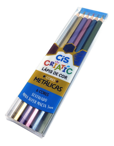 Lápis De Cor Criatic Cores Metálicas Cis - 6 Cores