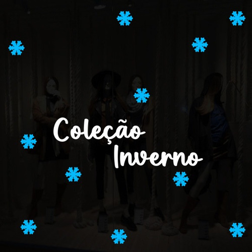 Adesivo Decorativo Vitrine Coleção Inverno Flocos P