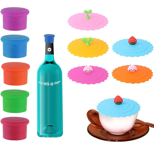 Fontron Silicone Cup Lids And Wine Raps Para Botellas Dispon