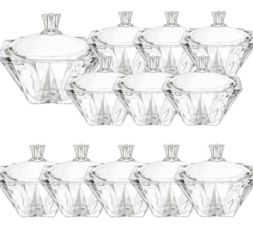 Caja 12 Piezas Bombonera De Vidrio Trufa Grande 1.9 L