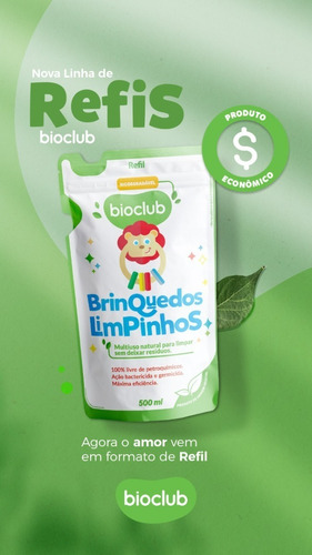 Imagem 1 de 6 de Refil Brinquedos Limpinho Baby Multi Limpeza Natural Bioclub
