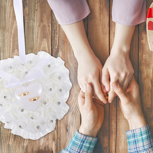 Almohadas Para Anillos De Boda, Caja De Anillos, Soporte Par
