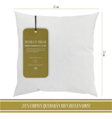 Imagen 2 de 7 de 8 Rellenos Premium Para Cojín Decorativo 55x55 Cm Marca Goût