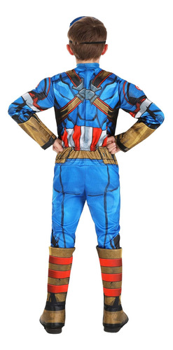 Marvel Disfraz De Lujo De Capitán América Para Niños, Disfra