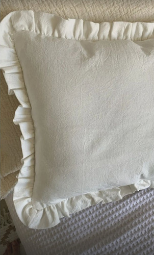 Funda De Almohada Con Volados Color Blanco
