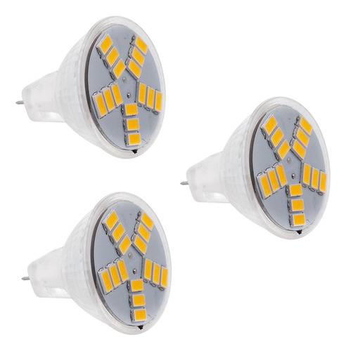 3 Bombillas Led Mr11 Gu4 De 7 W, 600 Lm, 15 X 5630 Smd, Luz