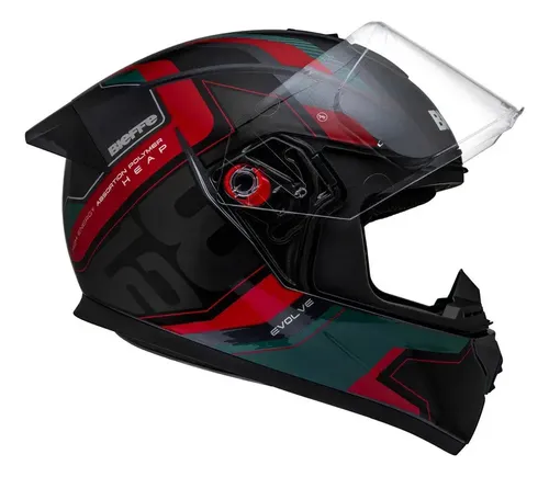 Capacete Bieffe B12 Evolve Grafite Com Vermelho