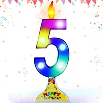 Comprar Vela Cumpleaño Luz Led 7.5  Neon Numero 1-6 Llama