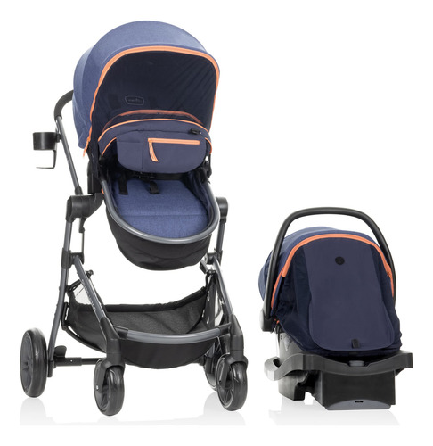 Evenflo Sistema De Viaje Pivot Vizor Con Asiento Infantil Promenade Blue Color Del Chasis