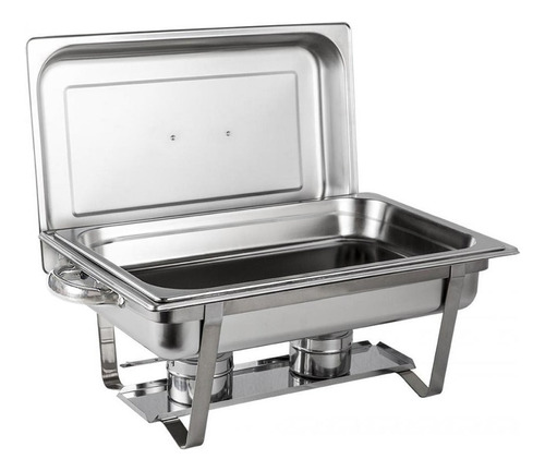 Rechaud Retangular 9 L Inox 1 Cuba Gn 1/1x65 Tampa Removivel