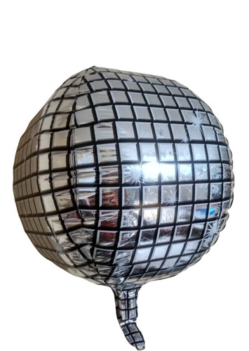 10 Globo Retro Metalico Bola Disco 80s Tematica Mayoreo Color Plata