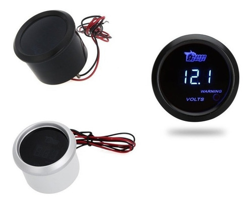 Medidor Digital De Voltaje Para Automóvil, Negro