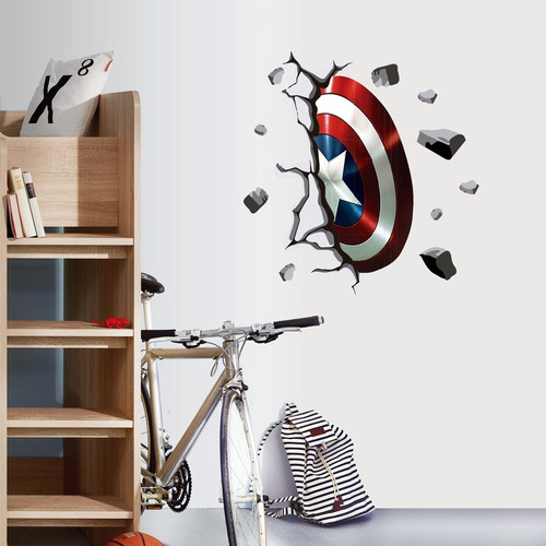 Vinilos Decorativos Escudo Capitan America Superheroe