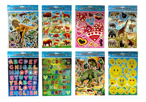 Stickers Autoadhesivos Pack X50 Planchas Ideal Souvenirs