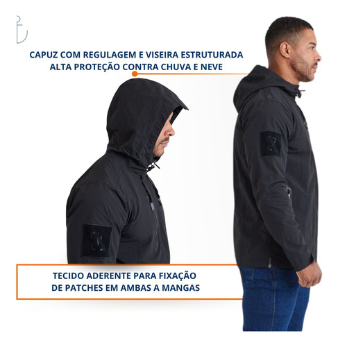 Jaqueta Masculina Tática Impermeável Capuz Square Invictus