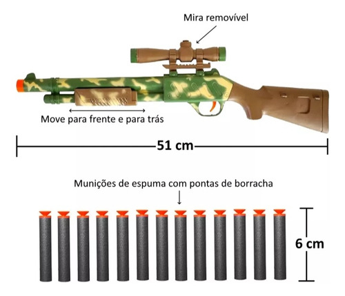 Kit 2 Armas Estilo Nerf 13 Dardos Alvo E Óculos .