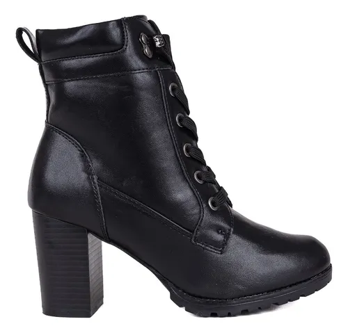Bota Feminina Coturno Salto Alto Tratorado Mooncity 73119