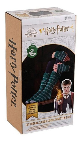 Imagen 1 de 4 de Harry Potter Guantes Y Calcetines Slytherin Kit Hazlos Tu