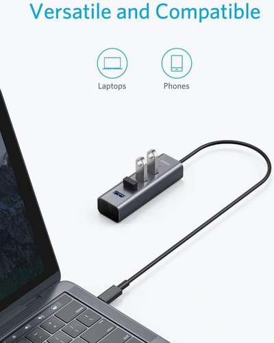 Anker Hub Usb-c De Aluminio, 4 Puertos Versátiles