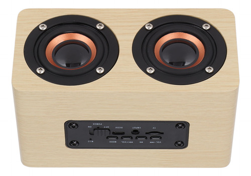 Altavoz De Madera Retro Inalámbrico Subwoofer Aux Stereo Par